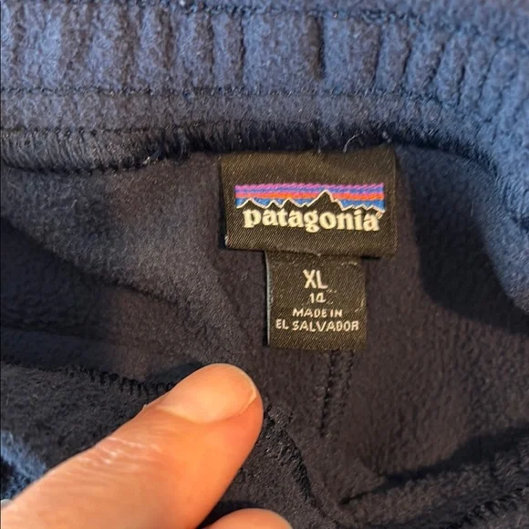 Patagonia Kids Micro D Blue and Gray Jogger Sweatpants - Picture 6 of 7